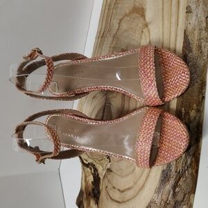 Lc Lauren Conrad Limestone Cora Wedges, Light Orange/Pink Size 9.5